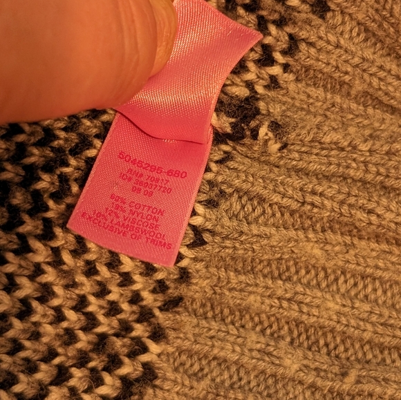 Victoria Secret PINK Fair Isle Geometric Cardigan Sweater Medium GUC - Picture 8 of 10